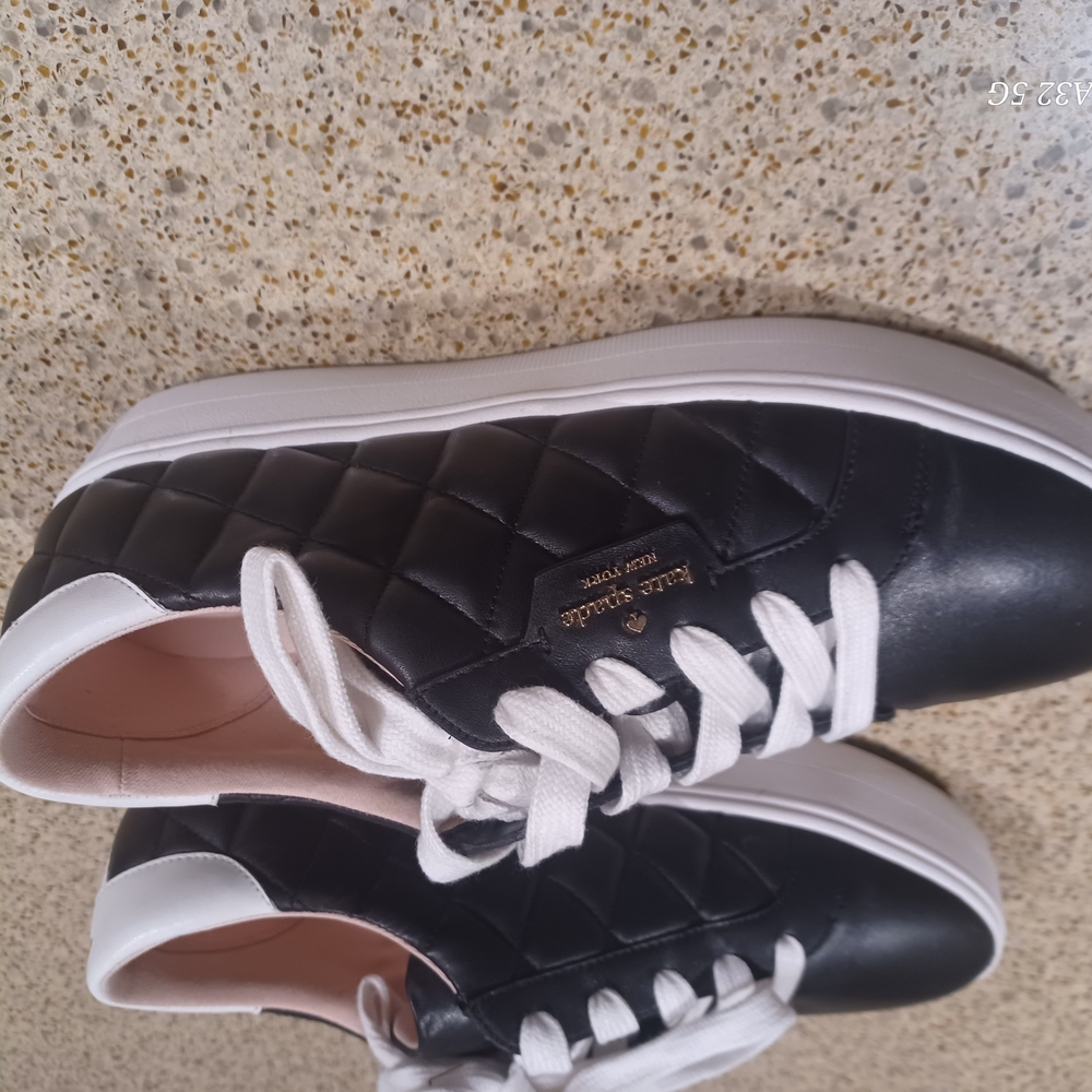 kate spade Black and White Sneakers with Low Top Design and White Midsole